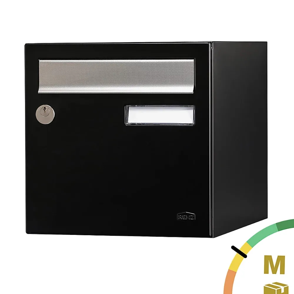 Renz Boîte Aux Lettres 1 Porte-Boite aux lettres Allure 1 porte noir 9005M