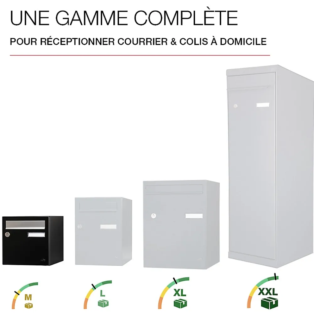 Renz Boîte Aux Lettres 1 Porte-Boite aux lettres Allure 1 porte noir 9005M