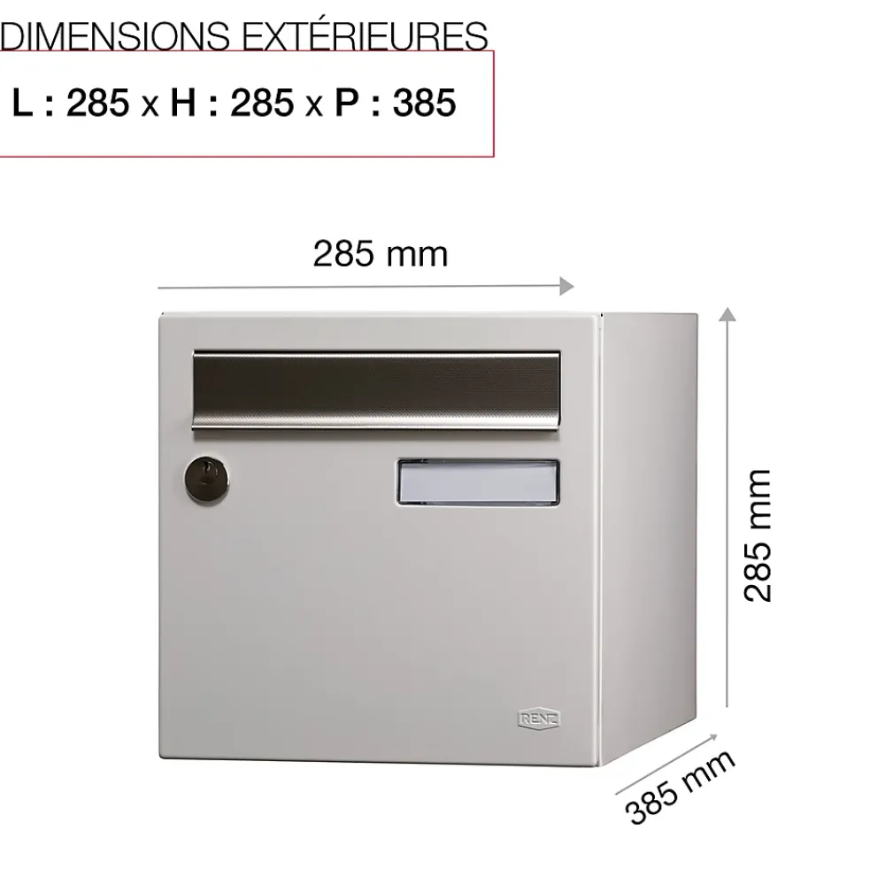 Renz Boîte Aux Lettres 1 Porte-Boite aux lettres Allure 1 porte blanc 9016M