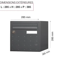 Renz Boîte Aux Lettres 1 Porte-Boite aux lettres CubYsm 1 porte Gris anthracite 7016M