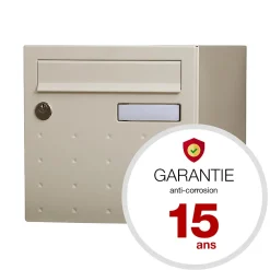 Renz Boîte Aux Lettres 2 Portes-Boite aux lettres CubYsm 2 portes Ivoire 1015B