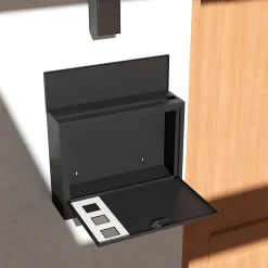 Homcom Boîte Aux Lettres 1 Porte-Boite aux lettres murale verrouillable 2 clés matériel de montage inclus dim. 36,5 x 11,5 x 29 cm métal anthracite