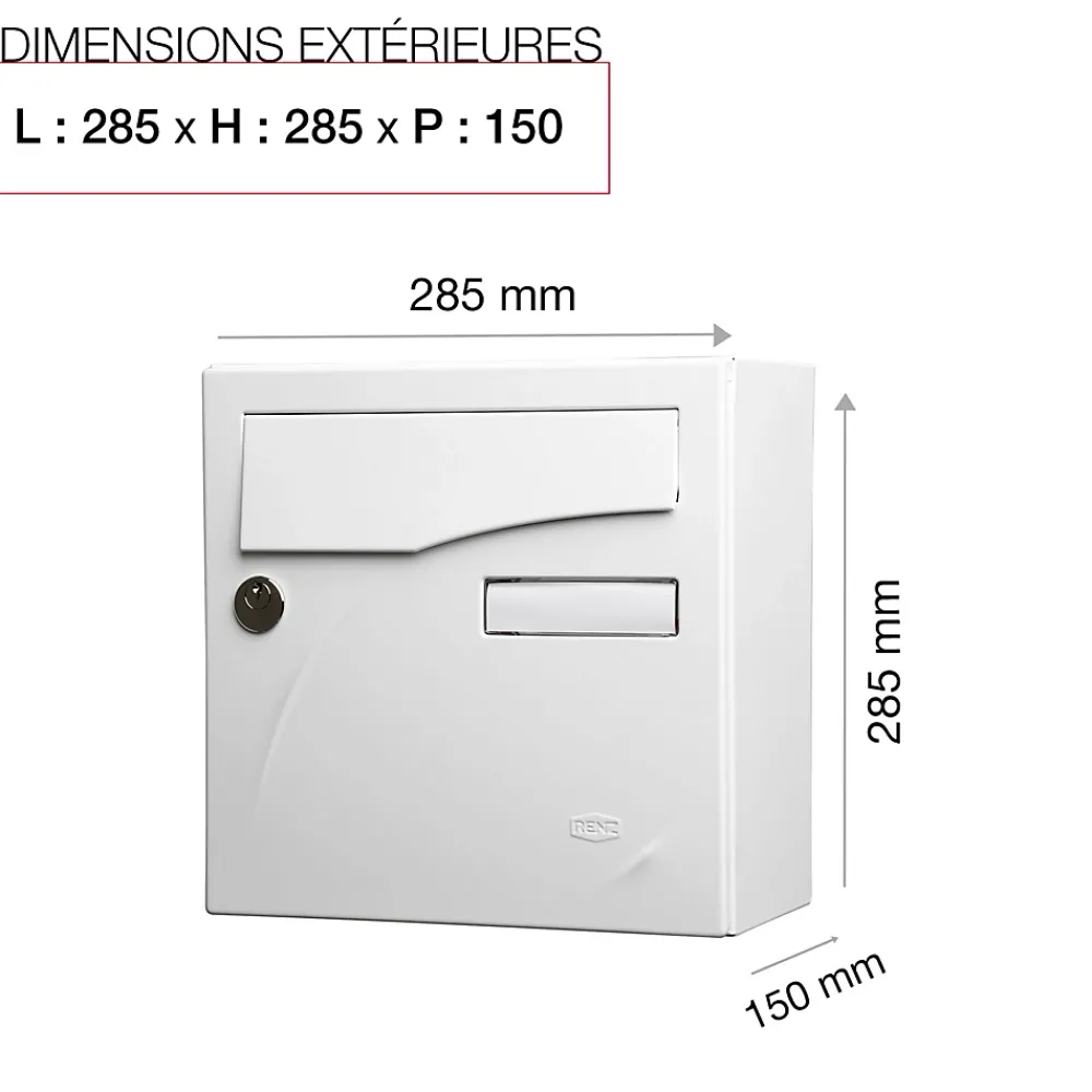 Renz Boite aux lettres Préface compact Blanc brillant RAL 9016B