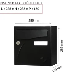 Renz Boîte Aux Lettres 1 Porte-Boite aux lettres Préface compact Noir mat RAL 9005M