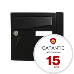 Renz Boîte Aux Lettres 1 Porte-Boite aux lettres Préface compact Noir mat RAL 9005M