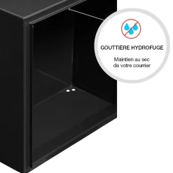 Renz Boîte Aux Lettres 1 Porte-Boite aux lettres Préface compact Noir mat RAL 9005M