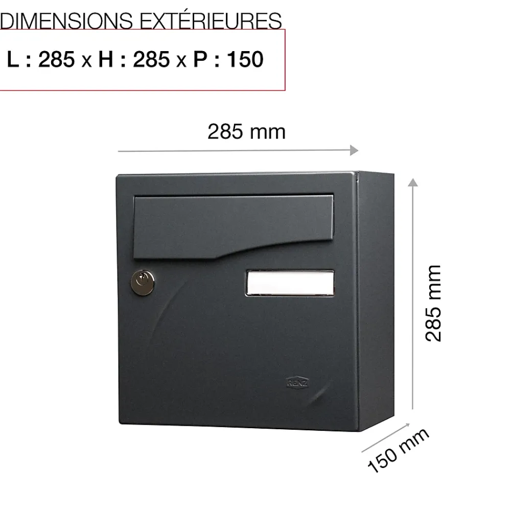 Renz Boite aux lettres Préface compact Noir Sablé RAL 2100 MS