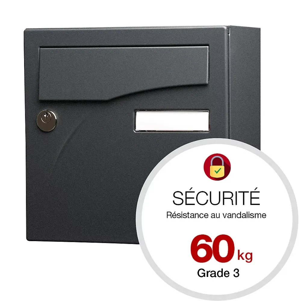 Renz Boite aux lettres Préface compact Noir Sablé RAL 2100 MS