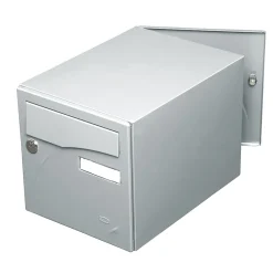 Renz Boîte Aux Lettres 1 Porte-Boite aux lettres Préface 2 portes Gris polaire mat RAL 9006 M