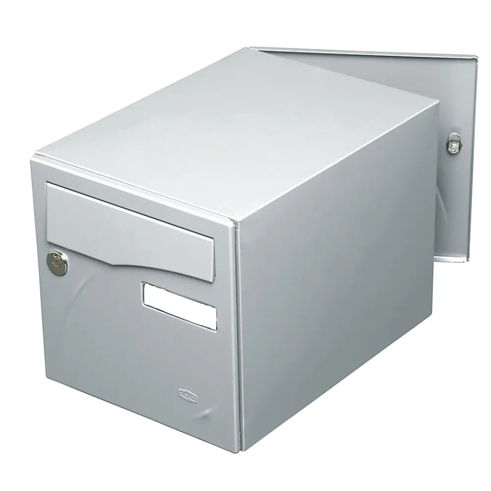 Renz Boîte Aux Lettres 1 Porte-Boite aux lettres Préface 2 portes Gris polaire mat RAL 9006 M