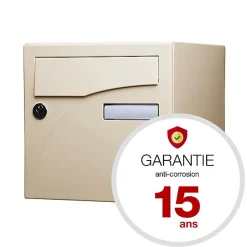 Renz Boîte Aux Lettres 2 Portes-Boite aux lettres Préface 2 portes Ivoire brillant RAL 1015B