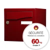 Renz Boîte Aux Lettres 1 Porte-Boite aux lettres Préface 1 porte Rouge pourpre brillant RAL 3004B