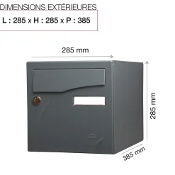 Renz Boîte Aux Lettres 1 Porte-Boite aux lettres Préface 1 porte Gris anthracite mat RAL 7016 M