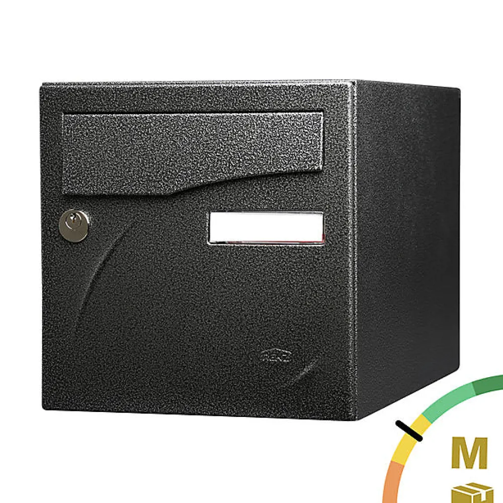 Renz Boite aux lettres Préface 1 porte Noir décor RAL 9005D