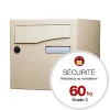 Renz Boîte Aux Lettres 1 Porte-Boite aux lettres Préface 1 porte Ivoire brillant RAL 1015B