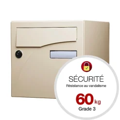 Renz Boîte Aux Lettres 1 Porte-Boite aux lettres Préface 1 porte Ivoire brillant RAL 1015B