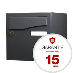 Renz Boîte Aux Lettres 1 Porte-Boite aux lettres Préface 1 porte Noir Sablé RAL 2100 MS