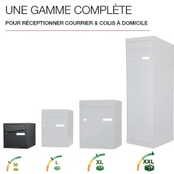 Renz Boîte Aux Lettres 1 Porte-Boite aux lettres Préface 1 porte Noir Sablé RAL 2100 MS