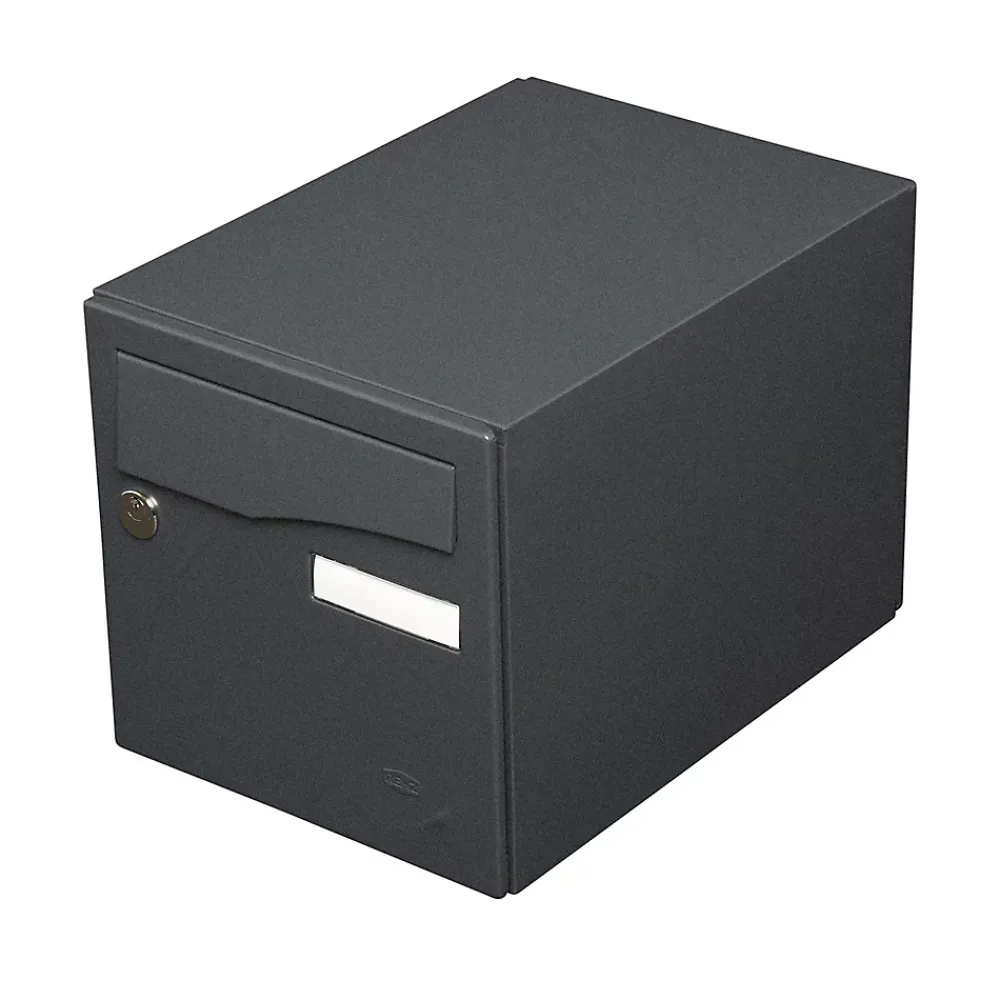 Renz Boîte Aux Lettres 1 Porte-Boite aux lettres Préface 1 porte Noir Sablé RAL 2100 MS