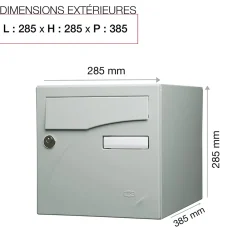 Renz Boîte Aux Lettres 1 Porte-Boite aux lettres Préface 1 porte Gris polaire mat RAL 9006 M