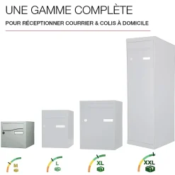 Renz Boîte Aux Lettres 1 Porte-Boite aux lettres Préface 1 porte Gris polaire mat RAL 9006 M
