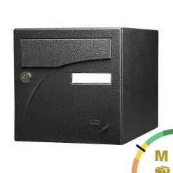Renz Boîte Aux Lettres 2 Portes-Boite aux lettres Préface 2 portes Noir décor RAL 9005D