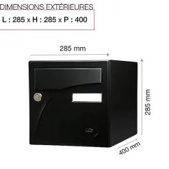 Renz Boite aux lettres Préface 2 portes Noir mat RAL 9005M