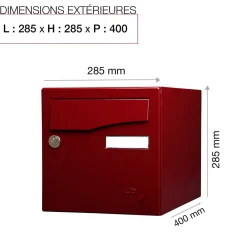 Renz Boite aux lettres Préface 2 portes Rouge pourpre brillant 3004B