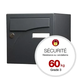Renz Boîte Aux Lettres 2 Portes-Boite aux lettres Préface 2 portes Noir Sablé RAL 2100 MS