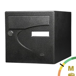 Renz Boîte Aux Lettres 1 Porte-Boite aux lettres Préférence 1 porte noir décor RAL 9005 D