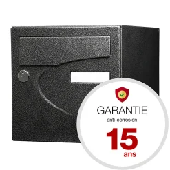 Renz Boîte Aux Lettres 2 Portes-Boite aux lettres Préférence 2 portes noir décor RAL 9005D