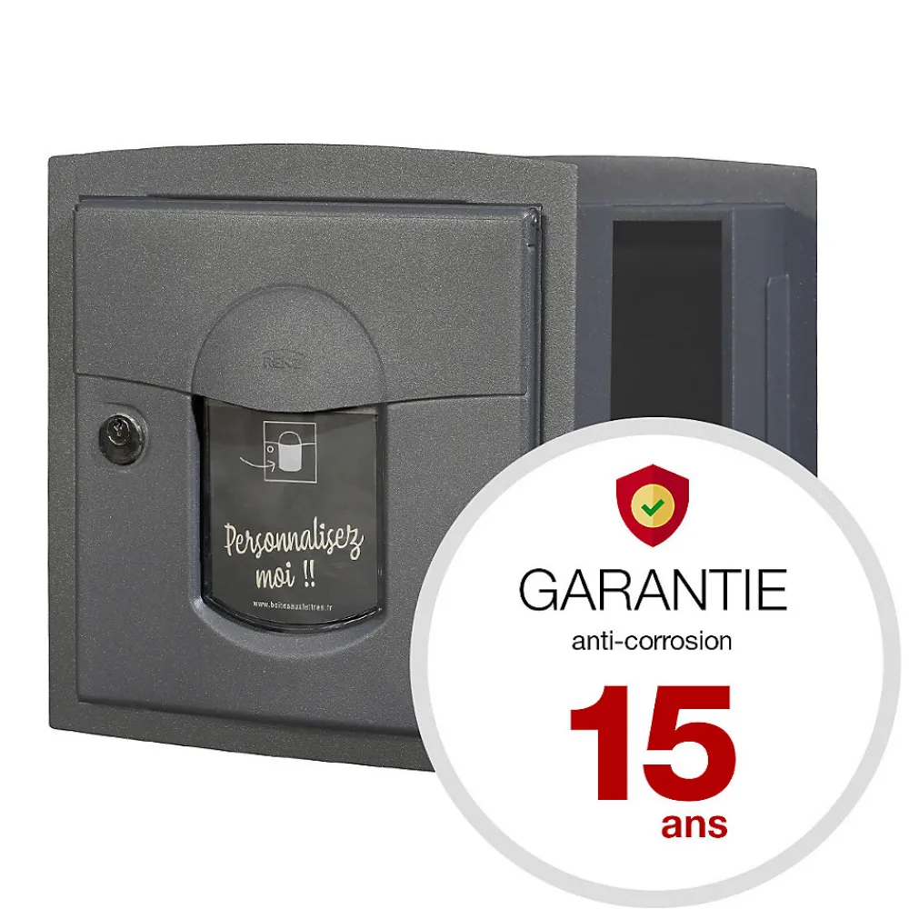 Renz Boite aux lettres Soléa à encastrer 2 portes Gris anthracite REN 0206 MS