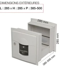 Renz Boîte Aux Lettres 2 Portes-Boite aux lettres Soléa à encastrer 2 portes Blanc mat 9010M