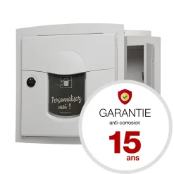 Renz Boîte Aux Lettres 2 Portes-Boite aux lettres Soléa à encastrer 2 portes Blanc mat 9010M