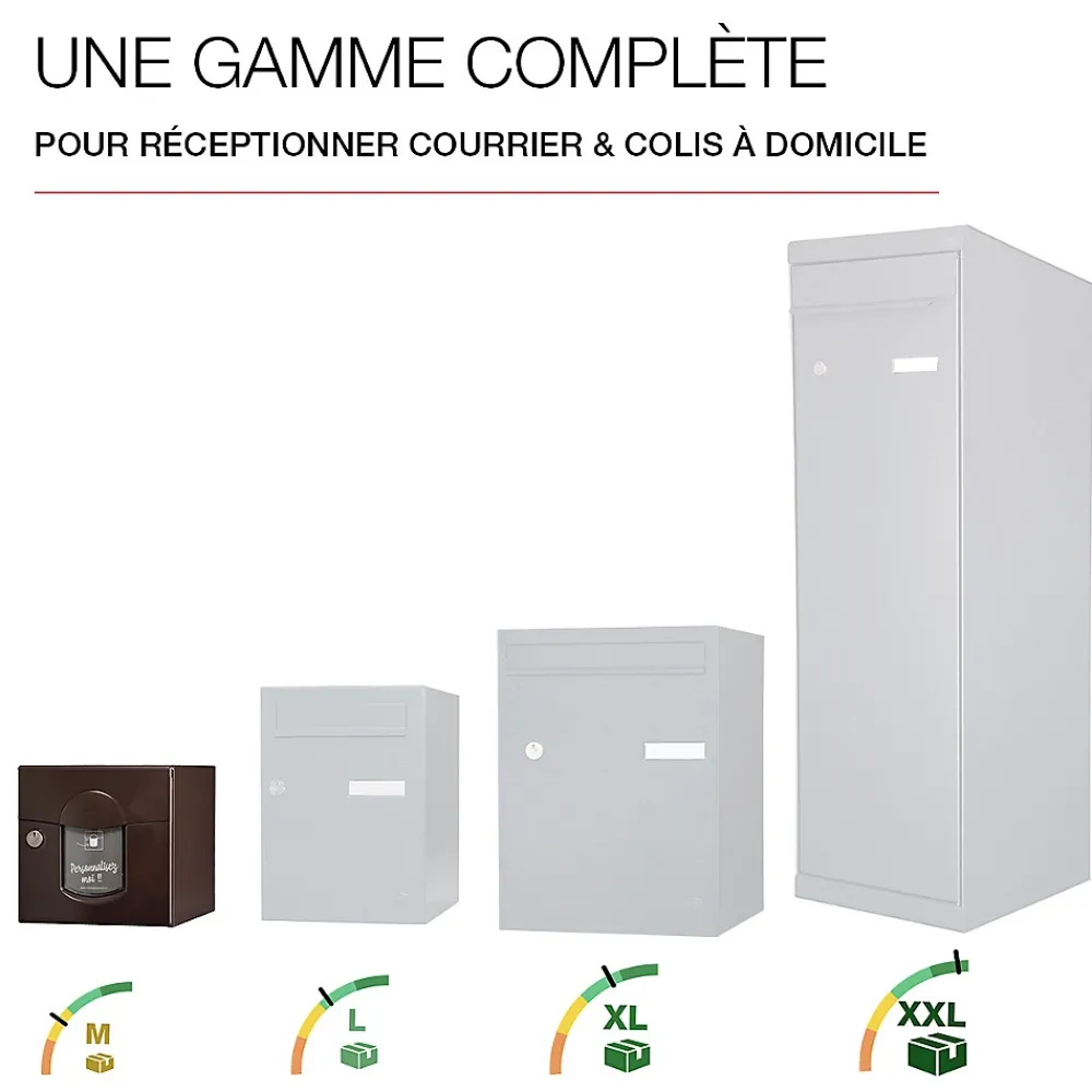 Renz Boite aux lettres Soléa 1 porte Brun RAL 8019 B