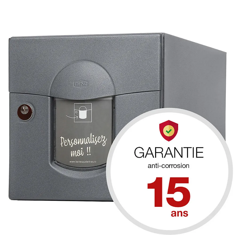 Renz Boite aux lettres Soléa 1 porte Gris anthracite aspect sablé REN 0206MS