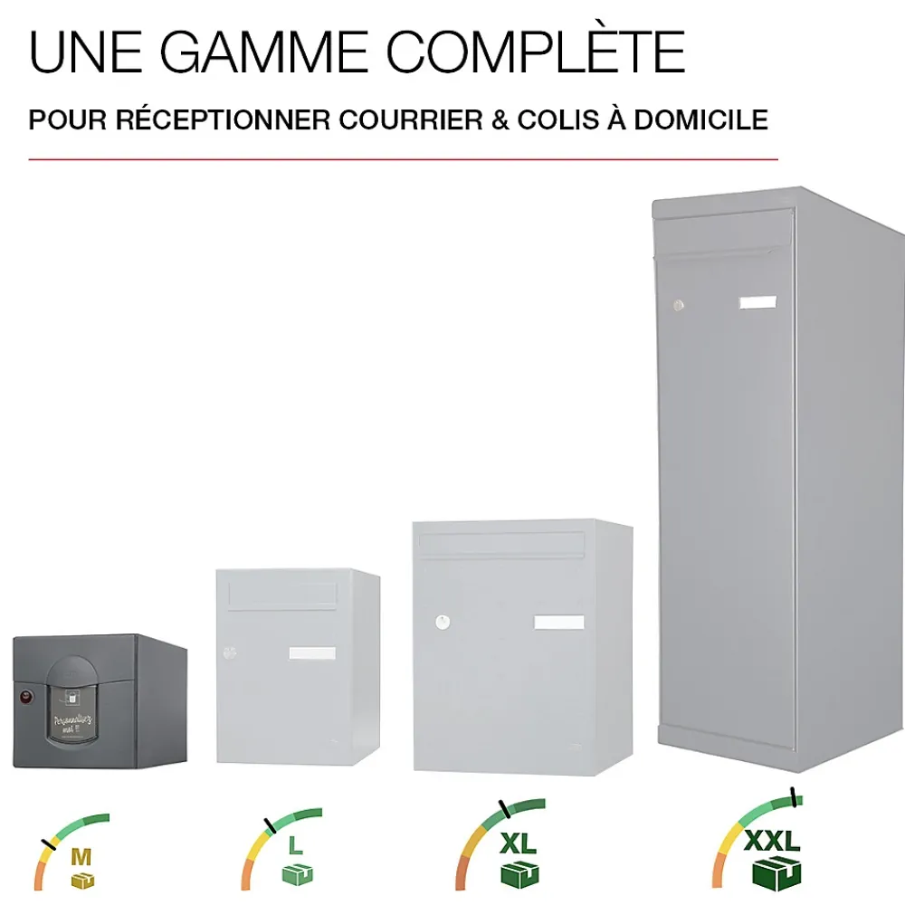 Renz Boite aux lettres Soléa 1 porte Gris anthracite aspect sablé REN 0206MS
