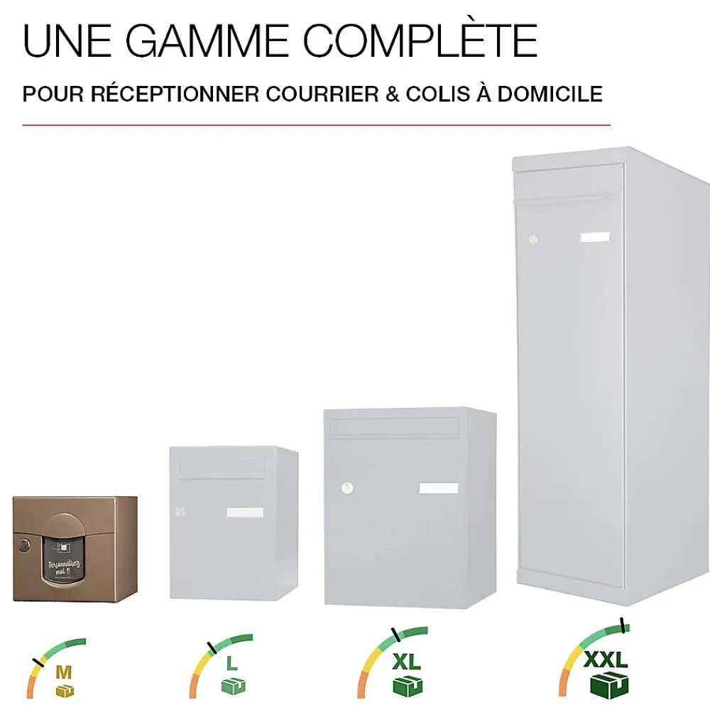 Renz Boite aux lettres Soléa 1 porte Taupe RAL 7006 B