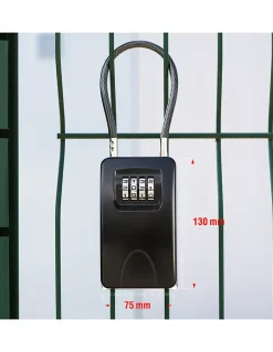 Thirard Coffre-Fort-Boite à clé à combinaison, 4 chiffres, acier, 47x75mm, avec câble, noir -