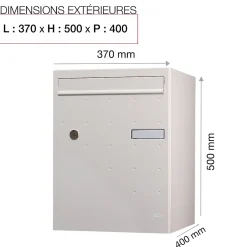 Renz Boîte À Colis-Boite à colis Atout 1 porte blanc mat sablé RAL 9010 MS