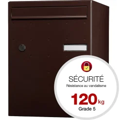 Renz Boite à colis Atout 1 porte Brun brillant RAL 8019 B