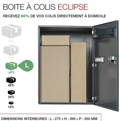 Renz Boîte À Colis-Boite à colis Eclipse 1 porte gris anthracite mat RAL 7016 M