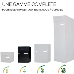 Renz Boite à colis Eclipse 1 porte noir mat RAL 9005 M