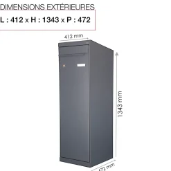 Renz Boite à colis Twin XL Gris anthracite 7016