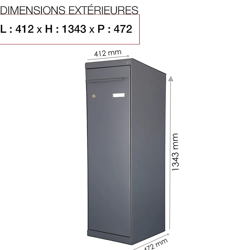 Renz Boite à colis Twin XL Gris anthracite 7016