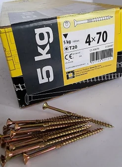 Domax Vis Pour Métal-BOITE 5kg - 1425 VIS À TÊTE FRAISÉE 4 x 70, EMPREINTE TORX