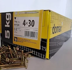 Domax Vis Pour Métal-BOITE 5kg - 2855 VIS À TÊTE FRAISÉE 4 x 30, EMPREINTE TORX