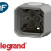 Legrand Interrupteur Étanche-Boitier saillie simple Plexo™ gris composable