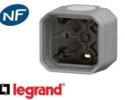 Legrand Interrupteur Étanche-Boitier saillie simple Plexo™ gris composable
