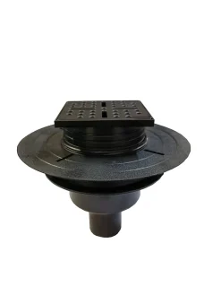 Galedo Evacuation De Douche|Bonde Pour Douche-Bonde carrée pour receveur de douche, 105mm, sortie verticale Ø50mm, noir, Showerplate